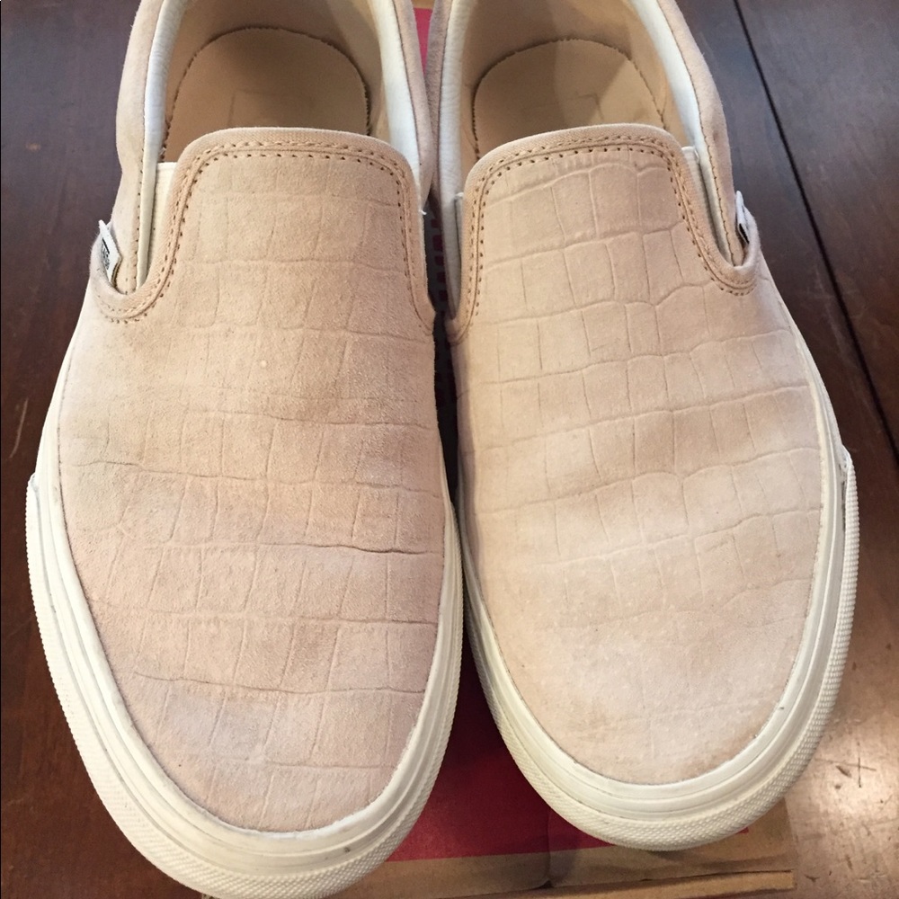 Blush pink slip on vans
